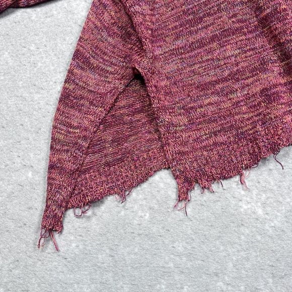 Free People Sweater Medium Prism Spacedye Sweater Pullover Oversized Raw Hem - Picture 8 of 14